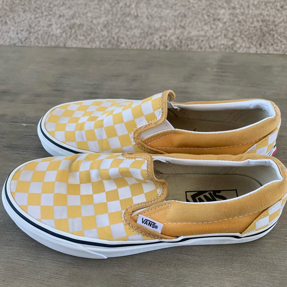 Yellow checkered Vans